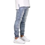 Light Blue Denim Stretch Men's Joggers