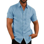 Crinkle Style Men's Short Sleeve Shirt
